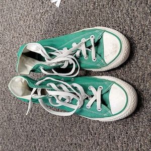 Green Converse Hightops Ladies Size 8